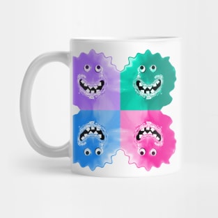 Goofy Jelly Monster Emoji Pixel Smiling Face Mug